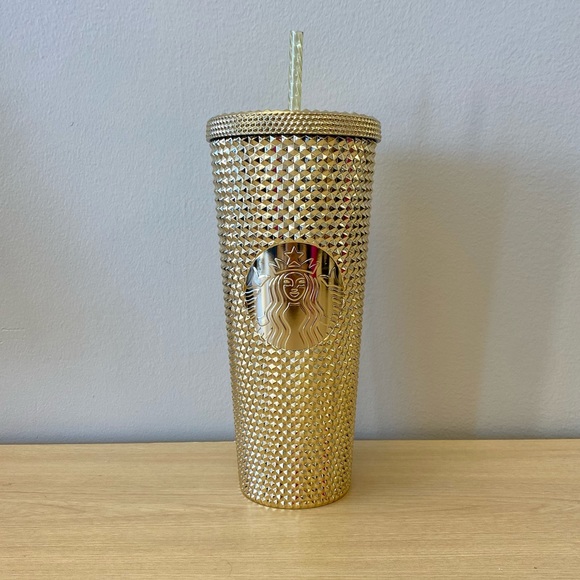 ✨Starbucks 2022 holiday collection✨ Bling Cold Cup metallic gold 24oz✨ - Picture 3 of 7